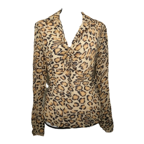 The Limited Silk Long-Sleeve Collared Blouse - Picture 1 of 6